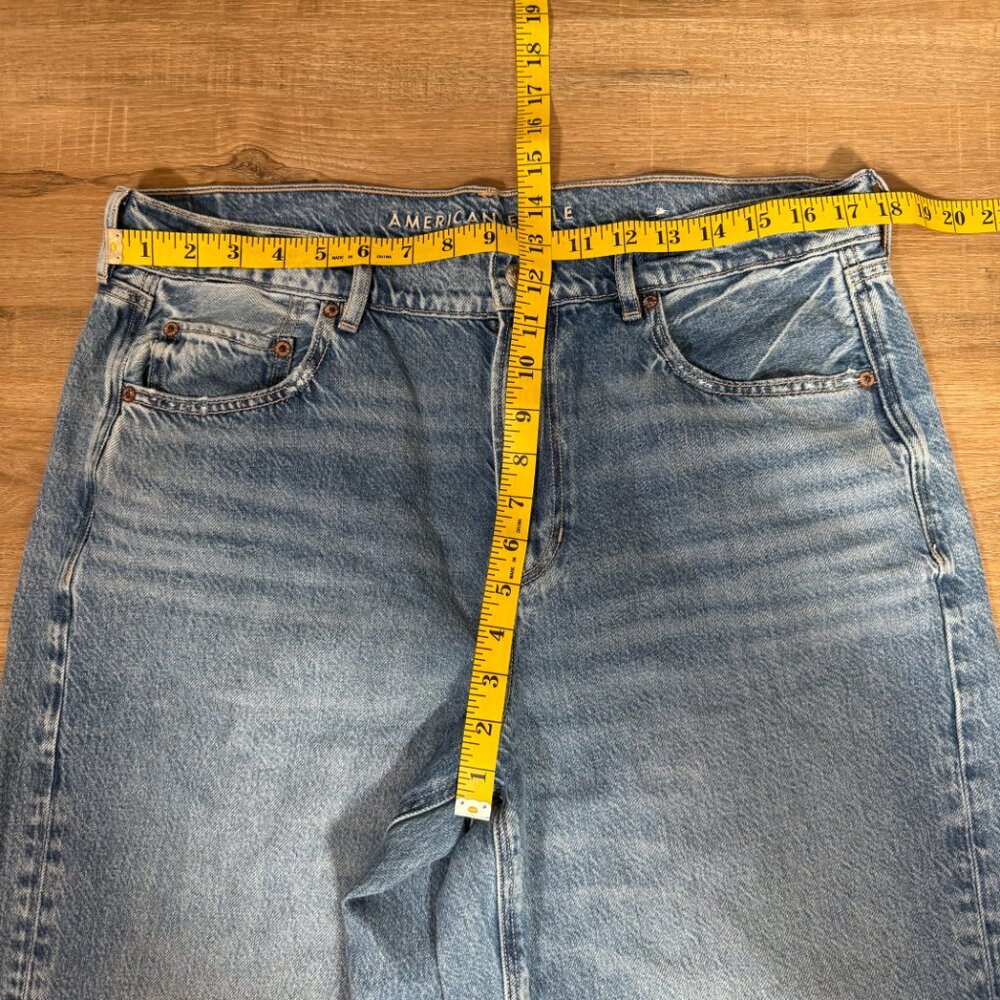 AEO American Eagle Super High Rise Baggy Wide Leg Cotton Lyocell 14 - Picture 3 of 8